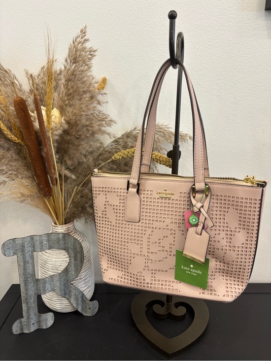 kate spade Handbags - kate spade Blush Pink Perforated Tote with Charm